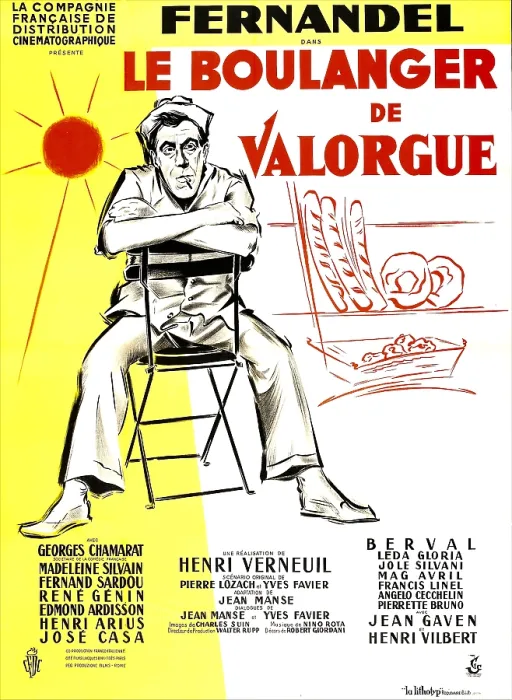 Framed Print : THE WILD OAT, (aka LE BOULANGER DE VALORGUE), French poster, Fernandel, 1953
