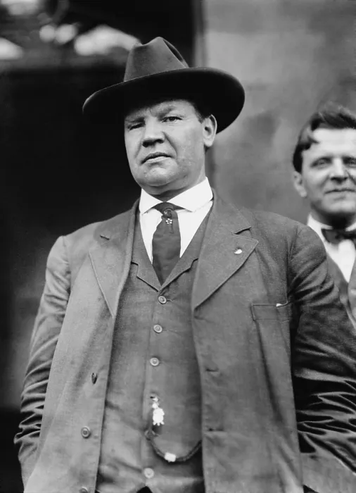 Framed Print : William Big Bill Haywood (1869-1928), leading a crowd of during the six month long Paterson silk strike in 1913