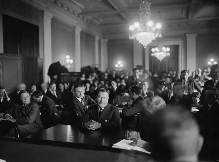 Framed Print : William Billy Burns (1861-1932), testifying before the Senate Committee investigating the Teapot Dome scandal on April 4, 1924