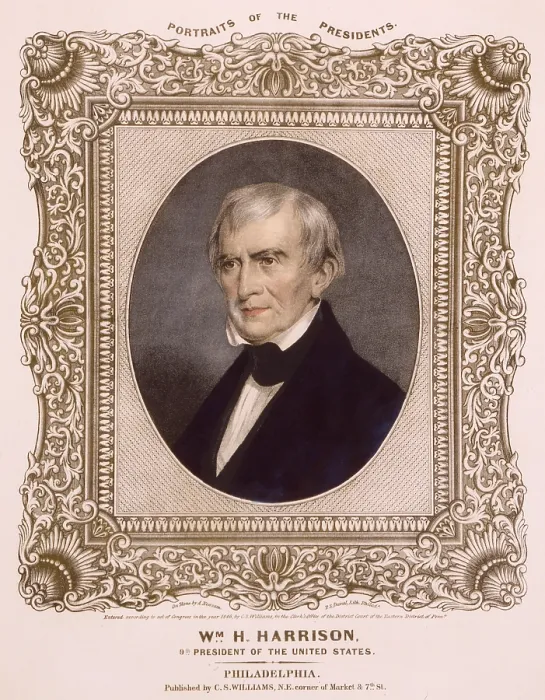 Framed Print : William Henry Harrison 1773-1841 was the first President to die in office and had the shortest presidency on record 1 month