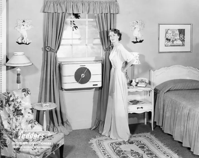 Framed Print : Window air-conditioner, 1952. Courtesy: CSU Archives / Everett Collection
