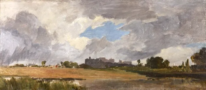 Framed Print : Windsor from Lower Hope, by Joseph Mallord William Turner, 1805, 19th Century, oil on board, 32, 1 x 73, 7 cm - Great Britain, London, Tate Gallery. Whole artwork view