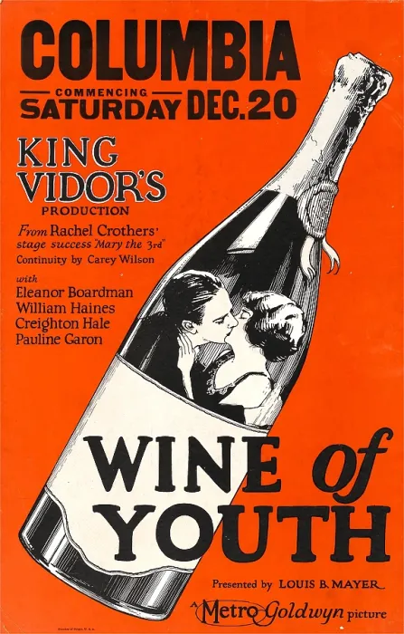 Framed Print : WINE OF YOUTH, inside the wine bottle, from left: William Haines, Eleanor Boardman, 1924