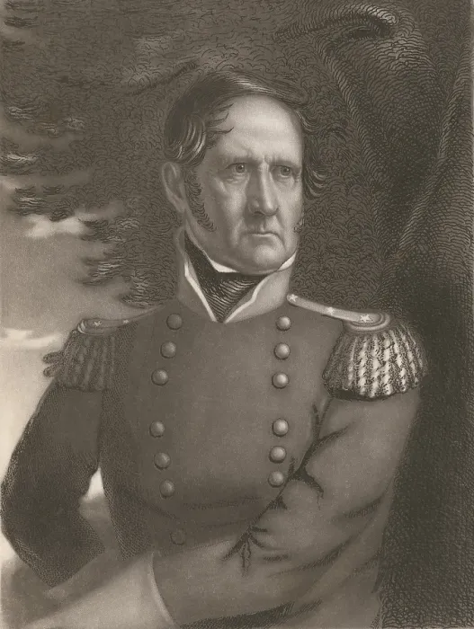 Framed Print : Winfield Scott, was a hero of the Mexican American War, 1845-47, and Whig Party candidate for President in 1848