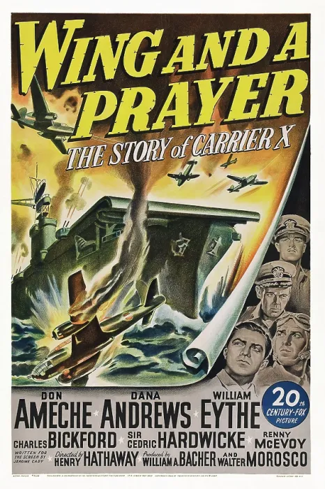 Framed Print : WING AND A PRAYER, US poster, 1944, (c) 20th Century Fox, TM & Copyright / Courtesy: Everett Collection Framed Print : WING AND A PRAYER, US poster, 1944, (c) 20th Century Fox, TM & Copyright / Courtesy: Everett Collection