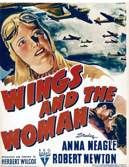 Framed Print : WINGS AND THE WOMAN, top left: Anna Neagle on window card, 1942 Framed Print : WINGS AND THE WOMAN, top left: Anna Neagle on window card, 1942