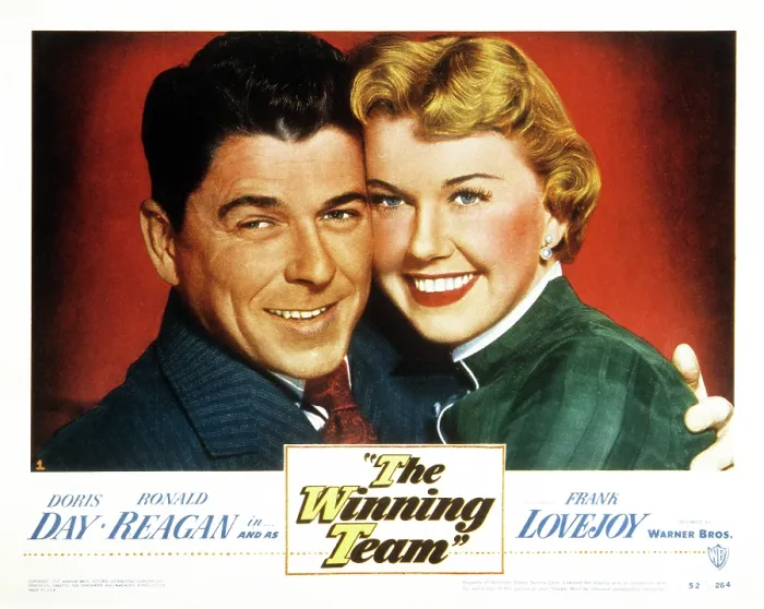 Framed Print : THE WINNING TEAM, US lobbycard, from left: Ronald Reagan, Doris Day, 1952 Framed Print : THE WINNING TEAM, US lobbycard, from left: Ronald Reagan, Doris Day, 1952