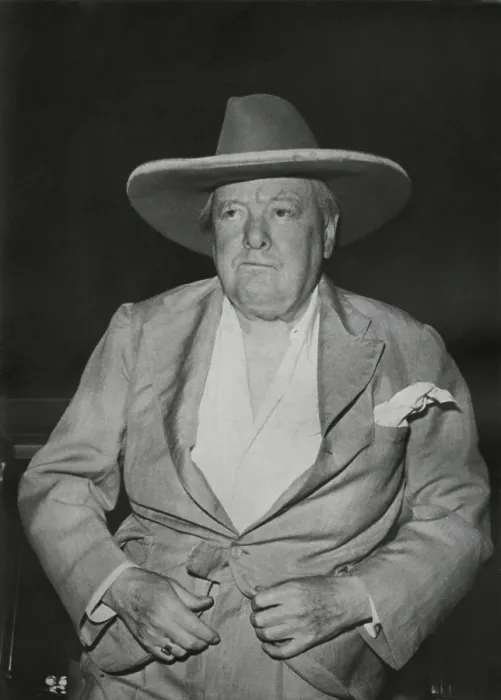 Framed Print : Winston Churchill casually dressed on vacation in Italy. He was at the Hotel and Casino at Gardone. July 30, 1949. - (BSLOC_2014_17_55) Framed Print : Winston Churchill casually dressed on vacation in Italy. He was at the Hotel and Casino at Gardone. July 30, 1949. - (BSLOC_2014_17_55)