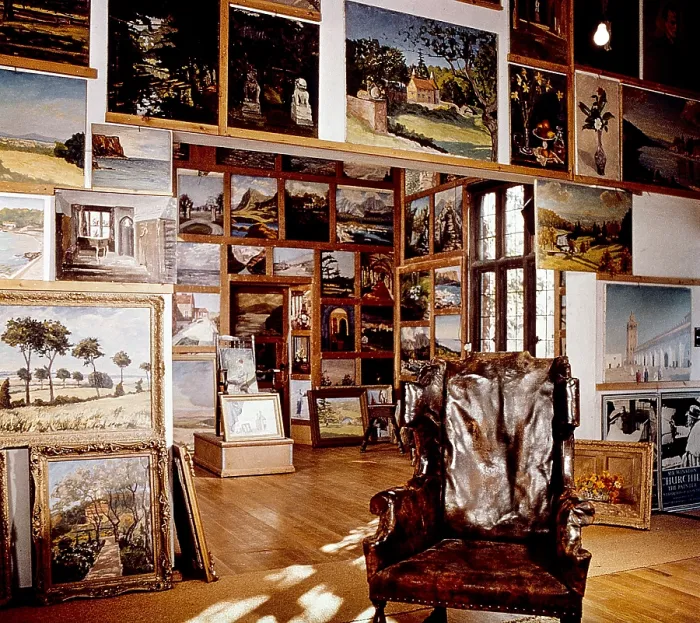 Framed Print : Winston Churchill's painting studio at his country home at Chartwell, Westerham, Kent, 1960s. (BSLOC_2021_7_23)