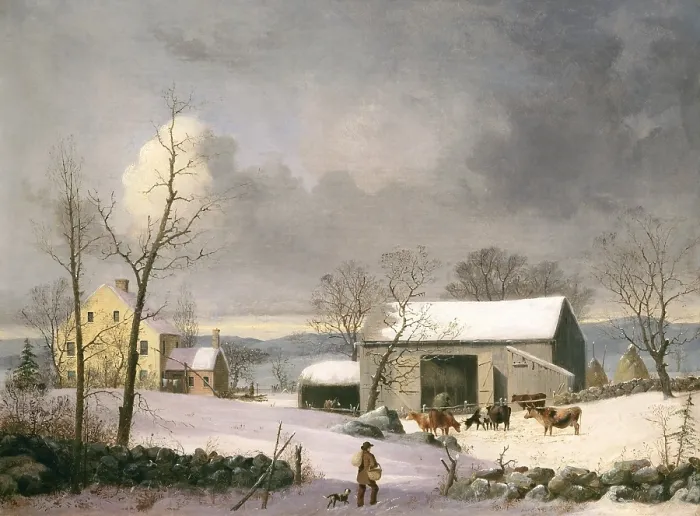 Framed Print : Winter in the Country, by George Henry Durrie, 1858, American painting, oil on canvas Framed Print : Winter in the Country, by George Henry Durrie, 1858, American painting, oil on canvas