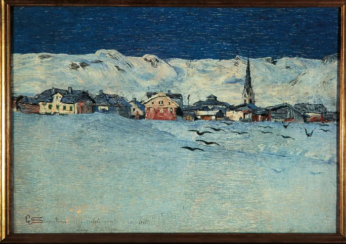 Framed Print : Winter View of Savognino (Savognino under the Snow), by Giovanni Segantini, 1890 about, 19th Century, oil on canvas, cm 35 x 50 - Italy, Lombardy, Milan, Private Collection. All Framed Print : Winter View of Savognino (Savognino under the Snow), by Giovanni Segantini, 1890 about, 19th Century, oil on canvas, cm 35 x 50 - Italy, Lombardy, Milan, Private Collection. All