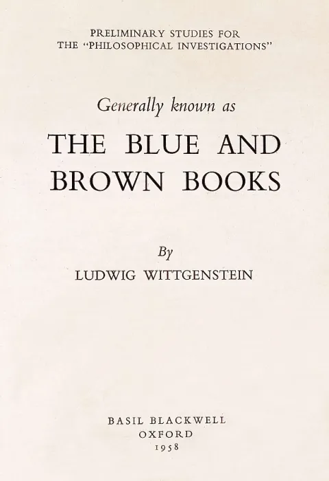 Framed Print : WITTGENSTEIN, Ludwig Josef Johann (1889-1951). Cover of the first edition of 'The blue and rown books' by Ludwig Wittgenstein, published posthumosuly (Oxford: 1958) Framed Print : WITTGENSTEIN, Ludwig Josef Johann (1889-1951). Cover of the first edition of 'The blue and rown books' by Ludwig Wittgenstein, published posthumosuly (Oxford: 1958)