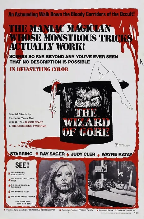 Framed Print : THE WIZARD OF GORE, US poster art, 1970 Framed Print : THE WIZARD OF GORE, US poster art, 1970