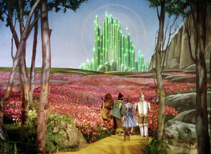 Framed Print : THE WIZARD OF OZ, from left: Bert Lahr, Ray Bolger, Judy Garland, Jack Haley, 1939