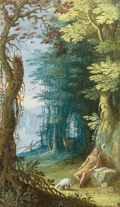 Framed Print : Woded Landscape with St