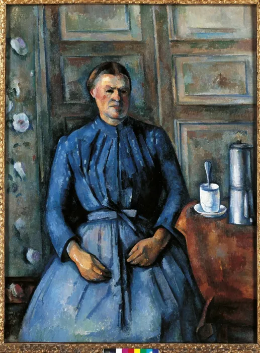 Framed Print : Woman with a Coffeepot, by Paul Czanne, 1890 - 1895, 19th Century, oil on canvas, cm 130, 5 x 96, 5 - France, Ile de France, Paris, Muse dOrsay, R.F. 1956-13. All