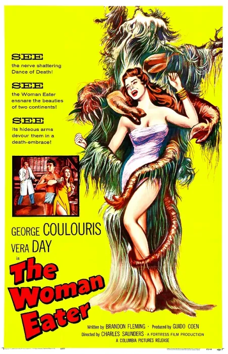 Framed Print : THE WOMAN EATER, (aka THE WOMANEATER), US poster art, 1958 Framed Print : THE WOMAN EATER, (aka THE WOMANEATER), US poster art, 1958