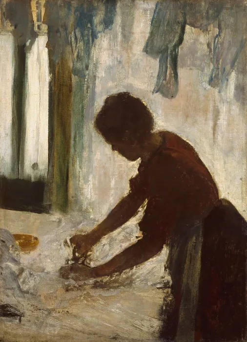 Framed Print : A Woman Ironing, by Edgar Degas, 1873, French impressionist painting, oil on canvas