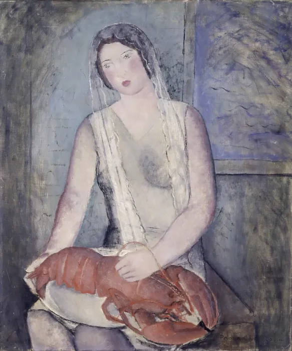 Framed Print : Woman with Lobster - Young Woman Sitting, by Paola Consolo Zanini, 1929, 20th Century, oil on canvas - Italy, Lombardy, Milan, Civic Collection of Modern Art - GAM Framed Print : Woman with Lobster - Young Woman Sitting, by Paola Consolo Zanini, 1929, 20th Century, oil on canvas - Italy, Lombardy, Milan, Civic Collection of Modern Art - GAM