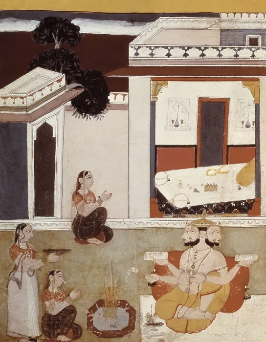 Framed Print : Woman Making an Offering to Brahma. 1720. Hindu art. Miniature Painting. FRANCE. Paris. Guimet Museum. Proc: INDIA. RAJASTHAN. AISA / Everett Collection**US SALES ONLY** Framed Print : Woman Making an Offering to Brahma. 1720. Hindu art. Miniature Painting. FRANCE. Paris. Guimet Museum. Proc: INDIA. RAJASTHAN. AISA / Everett Collection**US SALES ONLY**