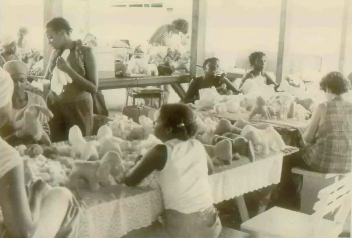 Framed Print : Woman making stuffed animals at the People's Temple Agricultural Project. Jonestown, Guyana. Nov. 1978 Framed Print : Woman making stuffed animals at the People's Temple Agricultural Project. Jonestown, Guyana. Nov. 1978