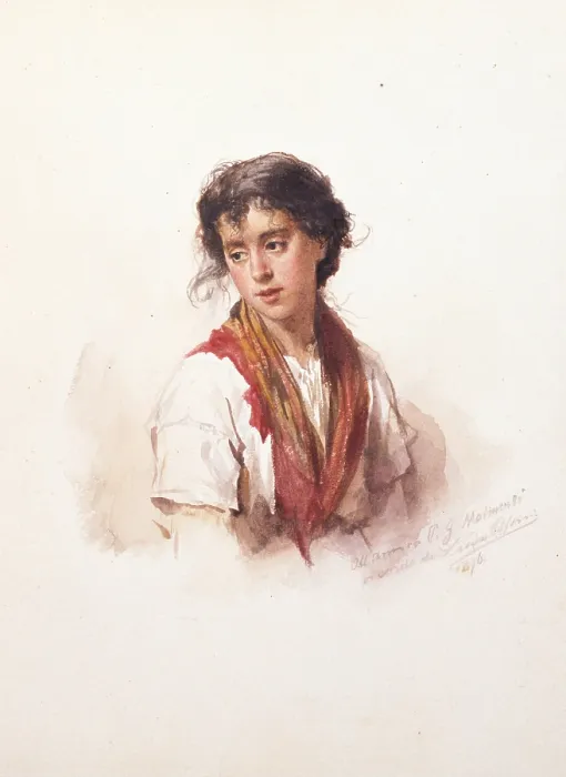 Framed Print : Woman of the People, by Ludwig Passini, 1876, 19th Century, watercolor, 24, 5 x 18, 3 cm - Italy, Veneto, Venezia, Ca'Pesaro, International Gallery of Modern Art Framed Print : Woman of the People, by Ludwig Passini, 1876, 19th Century, watercolor, 24, 5 x 18, 3 cm - Italy, Veneto, Venezia, Ca'Pesaro, International Gallery of Modern Art