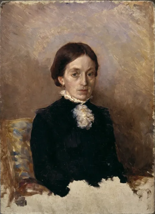 Framed Print : Woman portrait (Ritratto di donna), by Demetrio Cosola, 1870 - 1895, 19th Century, oil on board - Private collection. Whole art work view