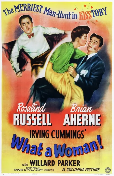 Framed Print : WHAT A WOMAN!, US poster art, from left: Brian Aherne, Rosalind Russell, Willard Parker, 1943 Framed Print : WHAT A WOMAN!, US poster art, from left: Brian Aherne, Rosalind Russell, Willard Parker, 1943