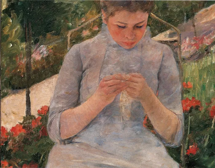 Framed Print : Woman sewing, by Mary Cassatt, 1880 - 1882 about, 19th Century, oil on canvas, cm 92 x 63 - France, Ile de France, Paris, Muse dOrsay. Detail Framed Print : Woman sewing, by Mary Cassatt, 1880 - 1882 about, 19th Century, oil on canvas, cm 92 x 63 - France, Ile de France, Paris, Muse dOrsay. Detail