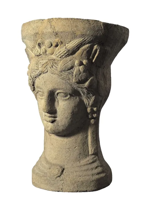 Framed Print : Woman-shaped perfume burner. ca. 2nd c. Hellenistic art. Decorative Arts. SPAIN. Barcelona. Archaeology Museum of Catalonia. Proc: SPAIN. L'Escala. Empries