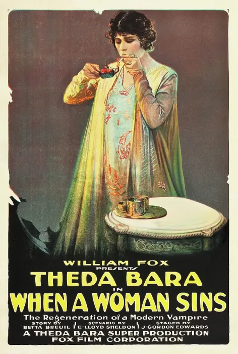 Framed Print : WHEN A WOMAN SINS, Theda Bara on poster art, 1918, TM and Copyright 20th Century Fox Film Corp. All rights reserved. / courtesy Everett Collection Framed Print : WHEN A WOMAN SINS, Theda Bara on poster art, 1918, TM and Copyright 20th Century Fox Film Corp. All rights reserved. / courtesy Everett Collection