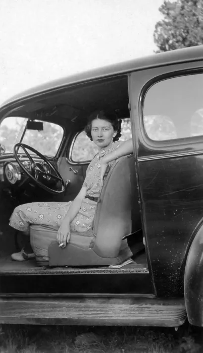 Framed Print : Woman sitting in car, Texas, 1937