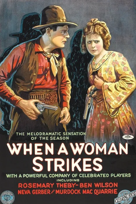 Framed Print : WHEN A WOMAN STRIKES, l-r: Ben Wilson, Rosemary Theby on poster art, 1919
