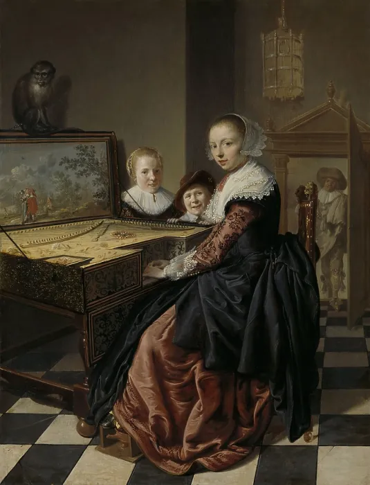 Framed Print : Woman at the Virginal, by Jan Miense Molenaer, 1630-40, Dutch painting, oil on panel Framed Print : Woman at the Virginal, by Jan Miense Molenaer, 1630-40, Dutch painting, oil on panel