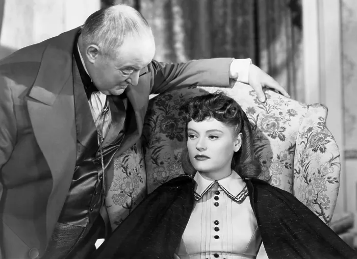 Framed Print : THE WOMAN IN WHITE, from left, Sydney Greenstreet, Alexis Smith, 1948