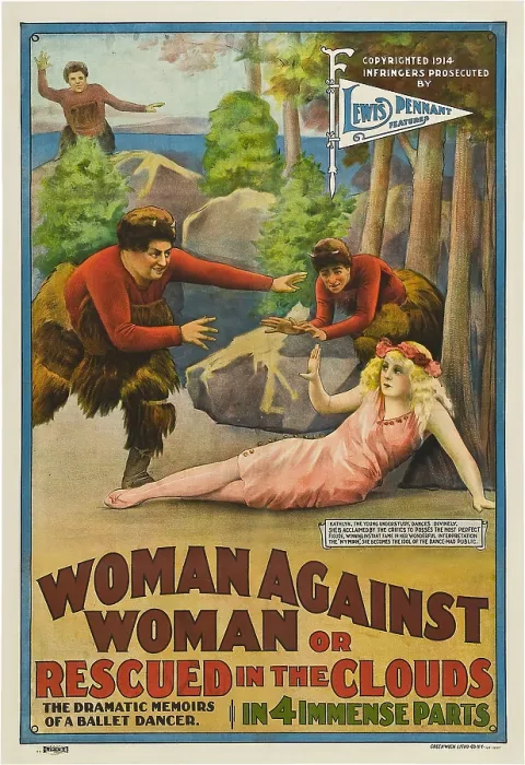 Framed Print : WOMAN AGAINST WOMAN, poster art, 1914