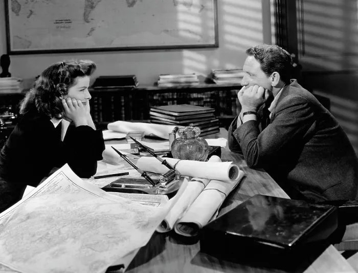 Framed Print : WOMAN OF THE YEAR, Katharine Hepburn, Spencer Tracy, 1942