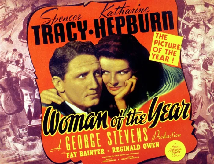 Framed Print : WOMAN OF THE YEAR, Spencer Tracy, Katharine Hepburn, 1942