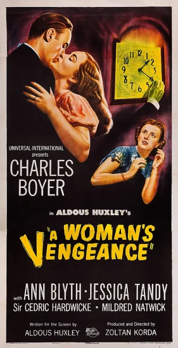 Framed Print : A WOMAN'S VENGEANCE, l-r: Charles Boyer, Ann Blyth, Jessica Tandy on poster art, 1948 Framed Print : A WOMAN'S VENGEANCE, l-r: Charles Boyer, Ann Blyth, Jessica Tandy on poster art, 1948