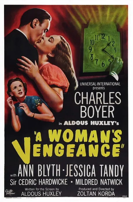 Framed Print : A WOMAN'S VENGEANCE, US poster art, from left: Jessica Tandy, Charles Boyer, Ann Blyth, 1948 Framed Print : A WOMAN'S VENGEANCE, US poster art, from left: Jessica Tandy, Charles Boyer, Ann Blyth, 1948