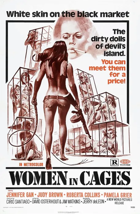 Framed Print : WOMEN IN CAGES, US poster, 1971 Framed Print : WOMEN IN CAGES, US poster, 1971