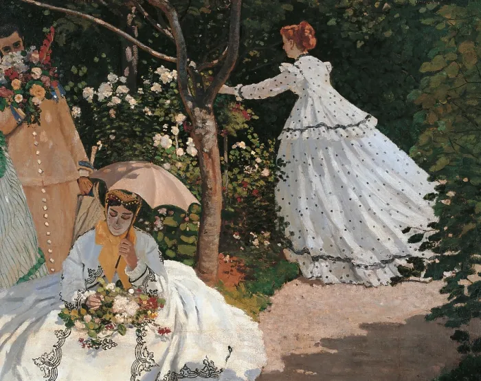 Framed Print : Women in the Garden, by Claude Monet, 1866 - 1867, 19th Century, oil on canvas, cm 255 x 205 - France, Ile de France, Paris, Muse dOrsay, RF 2773. Detail