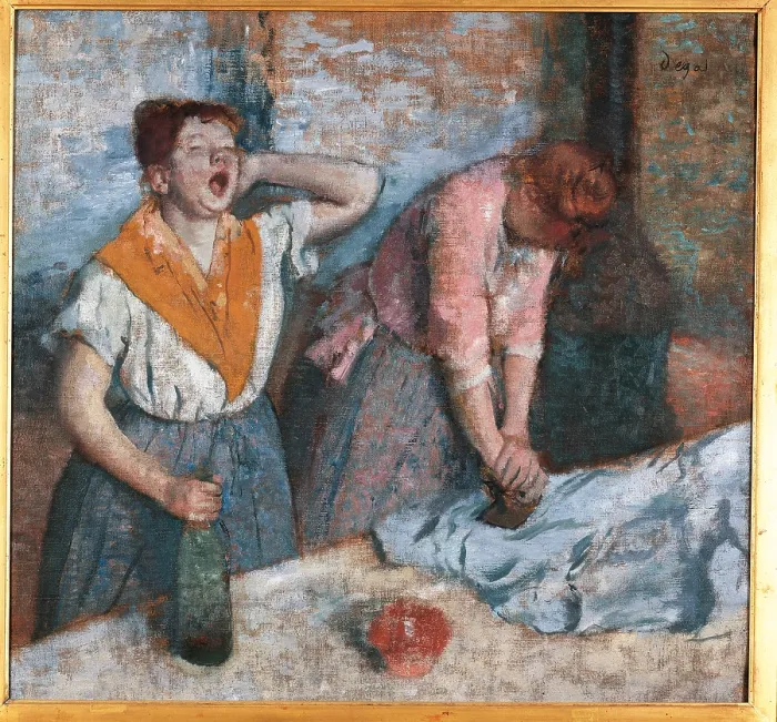 Framed Print : Women Ironing, by Edgar Degas, 1884 - 1886 about, 19th Century, oil on canvas, cm 76 x 81, 5 - France, Ile de France, Paris, Muse dOrsay, R.F.1985. All