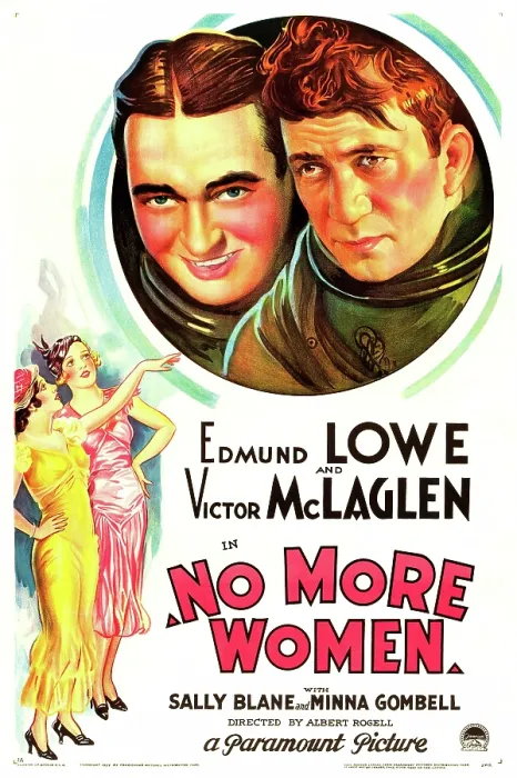 Framed Print : NO MORE WOMEN, US poster art, top from left: Edmund Lowe, Victor McLaglen, 1934 Framed Print : NO MORE WOMEN, US poster art, top from left: Edmund Lowe, Victor McLaglen, 1934