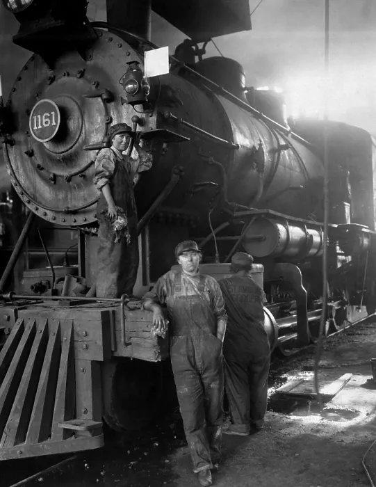 Framed Print : Women taking the place of men on Great Northern Railway at Great Falls, Montana