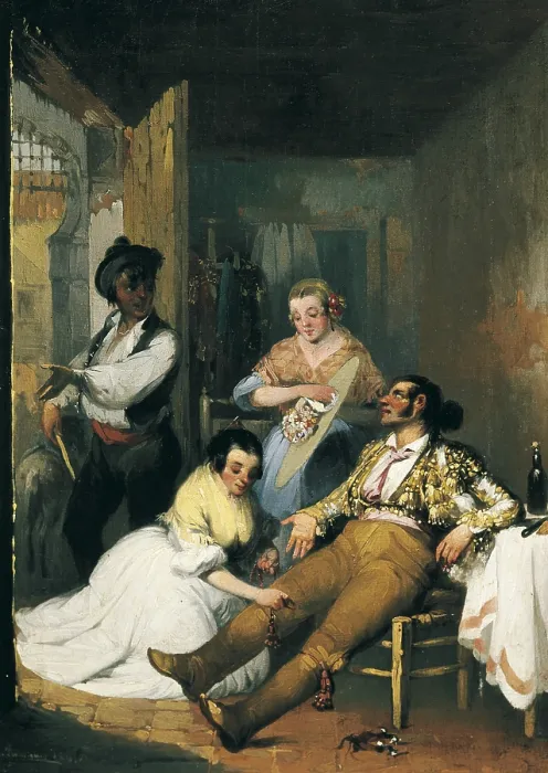 Framed Print : Women visiting a bullfighter. 1841. Costumbrism. Oil on canvas. Private Collection. - CAGP / Iberfoto / Everett Collection (598071)**US SALES ONLY**
