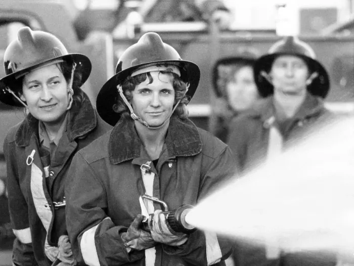 Framed Print : Women volunteer fire fighters in Micanopy, Fla Framed Print : Women volunteer fire fighters in Micanopy, Fla