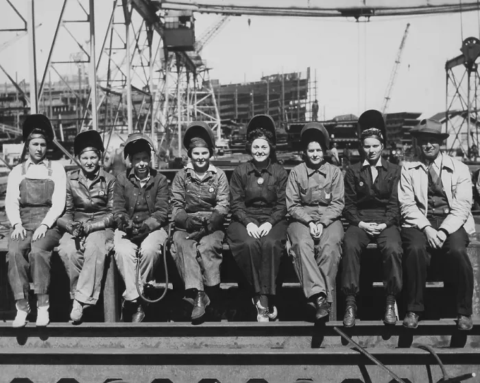 Framed Print : Women welders of Ingalls Shipbuilding Corp. Pascagoula, Mississippi during World War 2. (BSLOC_2013_14_139) Framed Print : Women welders of Ingalls Shipbuilding Corp. Pascagoula, Mississippi during World War 2. (BSLOC_2013_14_139)