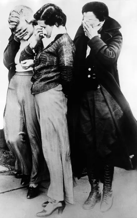 Framed Print : Three women who were with John Dillinger's gang at the Little Bohemia Lodge during the shoot-out the FBI agents