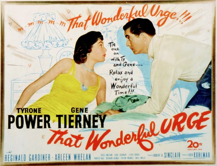 Framed Print : THAT WONDERFUL URGE, Gene Tierney, Tyrone Power, 1948, TM and copyright 20th Century Fox Film Corp. All rights reserved  /  Courtesy: Everett Collection